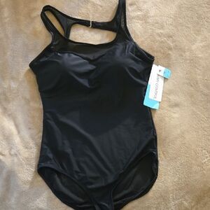 Classic Black Racerback One Piece Swimsuit NWT Size 12